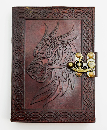 Celtic Dragon Leather Embossed Journal